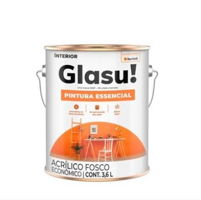 Tinta Acrílica Suvinil Glasu Pintura Essencial 3,6L - Branco Neve