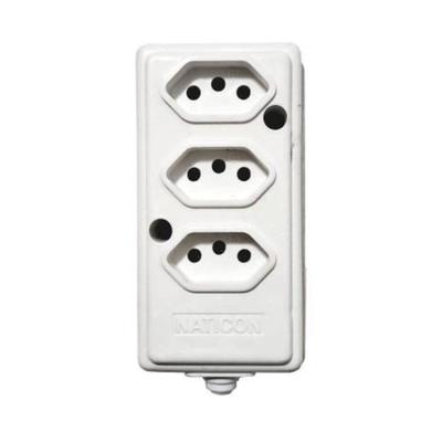 TOMADA BARRA NATICON TRIPLA 20A 2P+T - BRANCA