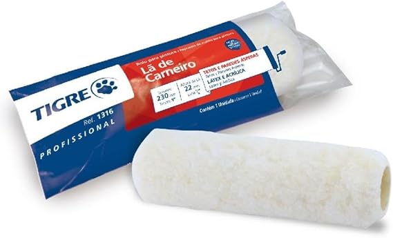 Tigre Rolo para Parede Pele de Carneiro - 23cm