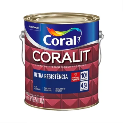 Tinta Esmalte Coralit Ultra Resistência Acetinado 3,6L - Marrom Acentinado