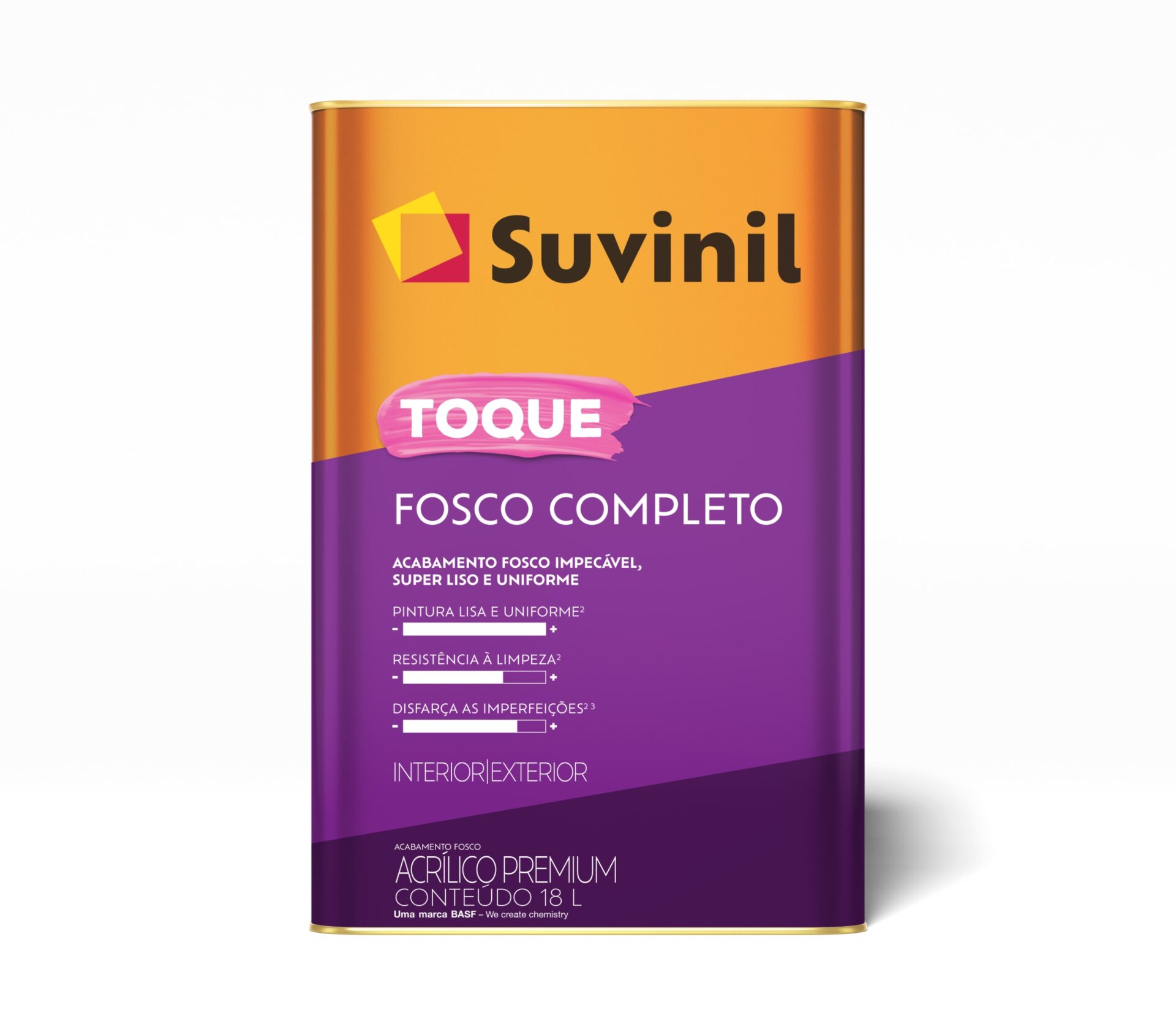 TINTA ACRILICO SUVINIL TOQUE FOSCO COMPLETO CORES - 18L