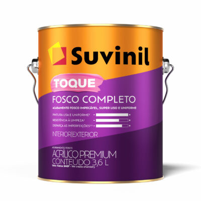 TINTA ACRILICO SUVINIL TOQUE FOSCO COMPLETO CORES - 3,6L
