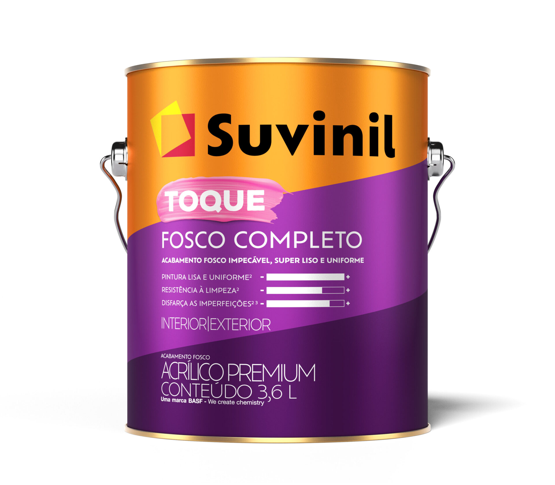 TINTA ACRILICO SUVINIL TOQUE FOSCO COMPLETO CORES - 3,6L