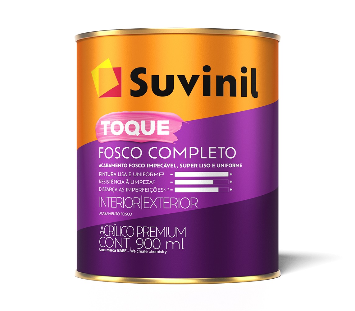 TINTA ACRILICO SUVINIL TOQUE FOSCO COMPLETO CORES - 900ML